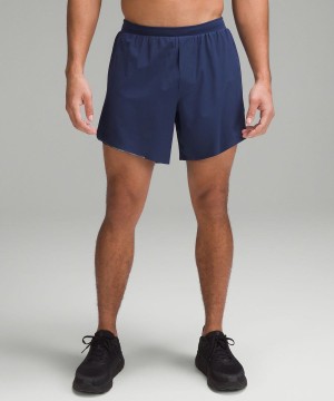 Lululemon Fast and Free Gefütterte 6" Kurze Hose Herren Navy | 8923VSRWF