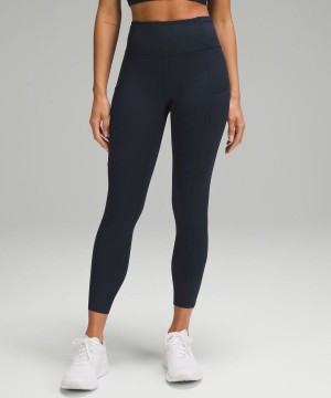 Lululemon Fast and Free High-Rise 25” Leggings Damen Navy | 9732XLBAJ