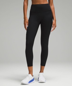 Lululemon Fast and Free High-Rise 25” Leggings Damen Schwarz | 5620PNIRM