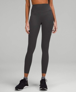 Lululemon Fast and Free High-Rise 25” Pockets Updated Leggings Damen Tiefesgrau | 8530EACBL