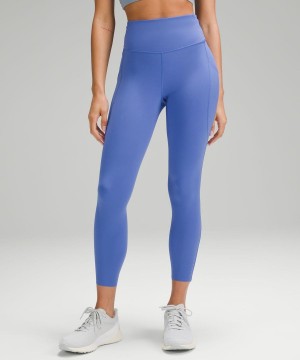 Lululemon Fast and Free High-Rise 25” Pockets Updated Leggings Damen Indigo | 1426RZNSI