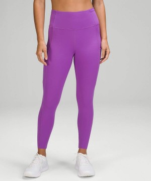 Lululemon Fast and Free High-Rise Crop 23" Leggings Damen Lila | 8304JVOSL