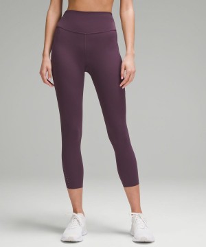 Lululemon Fast and Free High-Rise Crop 23" Pockets Updated Leggings Damen Lila | 7350UQVTI