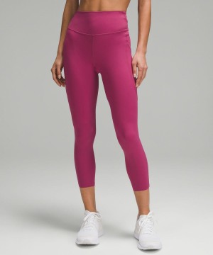 Lululemon Fast and Free High-Rise Crop 23" Pockets Updated Leggings Damen Lila | 4526DHZKX