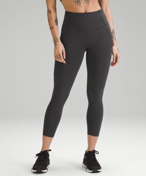 Lululemon Fast and Free High-Rise Crop 23" Leggings Damen Tiefesgrau | 4012LTQGK