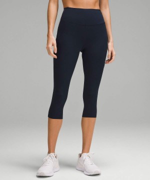 Lululemon Fast and Free High-Rise Crop with Pockets 19" Leggings Damen Navy | 8453MYPGL