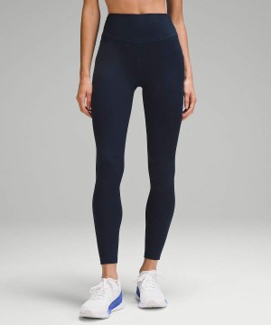 Lululemon Fast and Free High-Rise Thermal 28" Pockets Leggings Damen Navy | 6932FSPOA