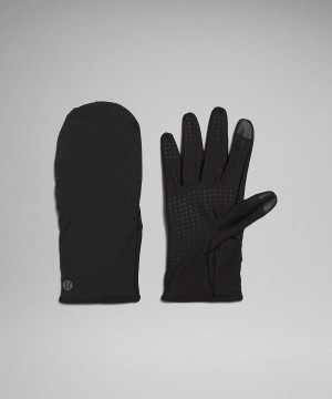 Lululemon Fast and Free Mit Kapuze Lauf Handschuhe Damen Schwarz | 7012SFXRY