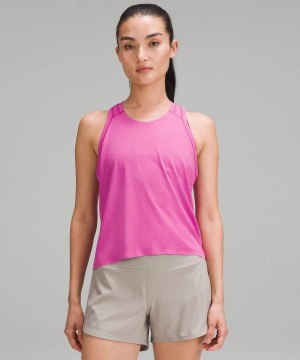 Lululemon Fast and Free Race Length Tanktop Damen Rosa | 9637CKHME