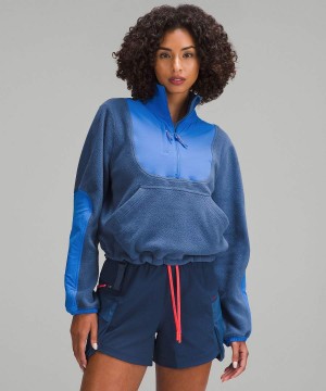 Lululemon Fleece + Ripstop Wandern Pullover Damen Blau Blau | 5873FSYOT