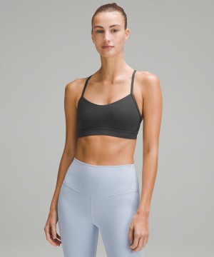 Lululemon Flow Y Bra Nulu Light Support, A–C Cups Sport BH Damen Tiefesgrau | 9673VPZQX