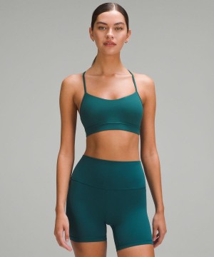 Lululemon Flow Y Bra Nulu Light Support, A–C Cups Sport BH Damen Türkis | 5416SYAKG