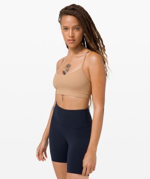 Lululemon Flow Y Bra Nulu Light Support, A–C Cups Sport BH Damen Khaki | 3528BNCTP