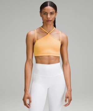 Lululemon Flow Y Riemchen Bra Nulu Light Support, A–C Cups Sport BH Damen Mango | 0927VCZUX