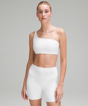 Lululemon Gerippt Nulu Asymmetrical Yoga Bra Light Support, A/B Cup Sport BH Damen Weiß | 2071KZUCH