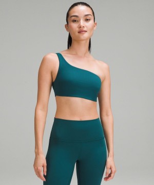 Lululemon Gerippt Nulu Asymmetrical Yoga Bra Light Support, A/B Cup Sport BH Damen Türkis | 5789JWZVS