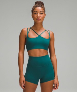 Lululemon Gerippt Nulu Riemchen Yoga Bra Light Support, A/B Cup Sport BH Damen Türkis | 8593USHGV