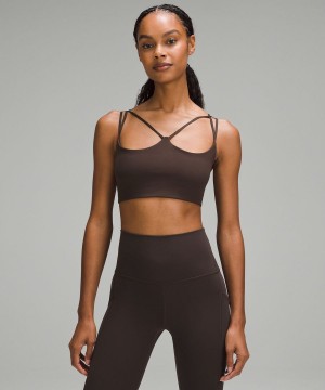 Lululemon Gerippt Nulu Riemchen Yoga Bra Light Support, A/B Cup Sport BH Damen Schokolade | 5637ORDBJ