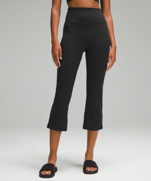 Lululemon Groove Super-High-Rise Crop 23" Nulu Leggings Damen Schwarz | 6709MFVIW