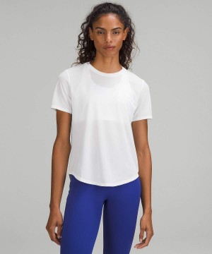 Lululemon High-Neck Lauf and Sport T-shirts Damen Schwarz | 4210CVHZY