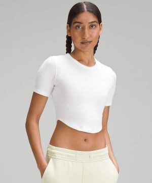 Lululemon Hold Tight Cropped T-shirts Damen Weiß | 7314GXSQC