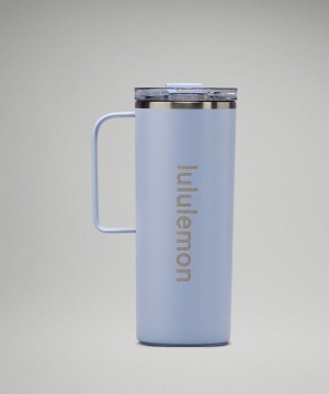 Lululemon Insulated Mug 20oz Wasserflaschen Damen Blau Beige | 1589MVLUB