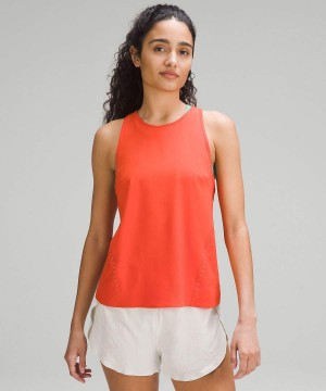 Lululemon Laufschuhe Stretch Lauf Airflow Tanktop Damen Orange | 5243KDHAN