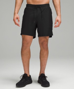 Lululemon License to Train Gefütterte 7" Everlux Kurze Hose Herren Schwarz | 2075URNTK