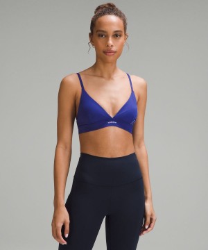 Lululemon License to Train Triangle Bra Light Support, A/B Cup Graphic Sport BH Damen Blau | 8147KMESD