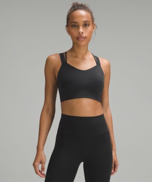 Lululemon Like a Cloud Longline Bra Light Support, D/DD Cup Sport BH Damen Schwarz | 0627IJREA