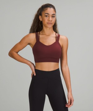 Lululemon Like a Cloud Longline Bra Light Support, D/DD Cup Sport BH Damen Rot Bordeaux | 2475BWZUK