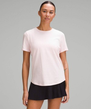 Lululemon Love Curved-Hem Crewneck T-shirts Damen Hellrot | 8509WNYAE