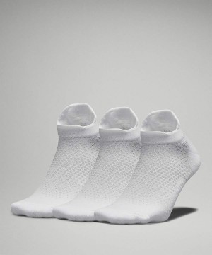 Lululemon MacroPillow Tab Medium Cushioning 3 Pack Lauf Socken Herren Weiß | 7206SOBXE