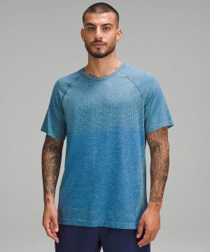 Lululemon Metal Vent Tech Kurzes-Sleeve T-shirts Herren Gelb Blau | 9815QAKFL