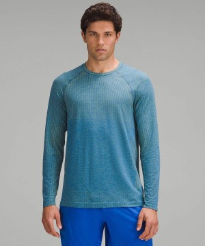 Lululemon Metal Vent Tech Langarmhemd Herren Gelb Blau | 1824AGLHU