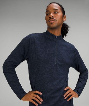 Lululemon Metal Vent Tech Midweight Half Zip Sweatshirts Herren Blau Navy | 7495TPDNV