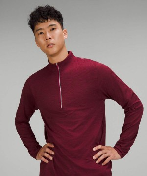 Lululemon Metal Vent Tech Midweight Half Zip Sweatshirts Herren Bordeaux Gelb | 3820XRKBS