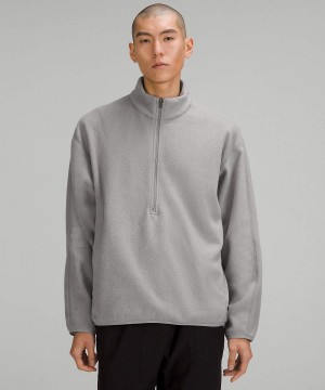 Lululemon Oversized Fleece Half Zip Sweatshirts Herren Grau | 5462QLHGS