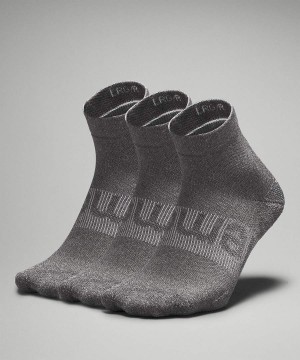 Lululemon Power Stride Ankle 3 Pack Socken Herren Grau | 6590SXQIY