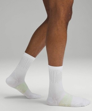 Lululemon Power Stride Crew Reflective Socken Herren Weiß | 3481RYTBN