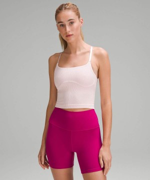 Lululemon Riemchen Seamless Yoga Shelf Tanktop Damen Rosa Rosa | 9368YPBRT