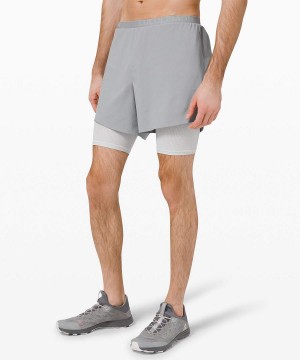 Lululemon Run Town Kurze Hose Herren Grau | 9812ZLHAD