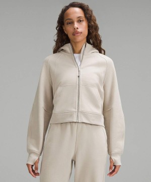 Lululemon Scuba Oversized Full-Zip Hoodie Damen Beige | 2537OTUYG