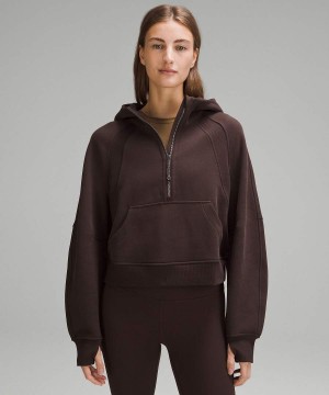 Lululemon Scuba Oversized Half-Zip Hoodie Damen Schokolade | 4310LSOUP