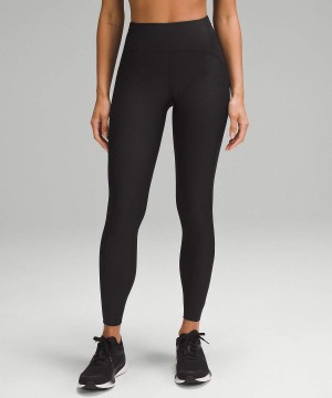 Lululemon SenseKnit Lauf High-Rise 28" Leggings Damen Schwarz | 3574EAIXG