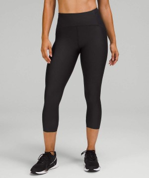 Lululemon SenseKnit Lauf High-Rise Crop 23" Leggings Damen Schwarz | 5862WFLIJ