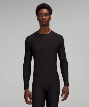 Lululemon SenseKnit Lauf Langarmhemd Herren Schwarz | 8250TNCUB