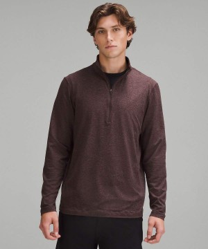 Lululemon Soft Jersey Half Zip Sweatshirts Herren Schokolade | 9621ZXNKF