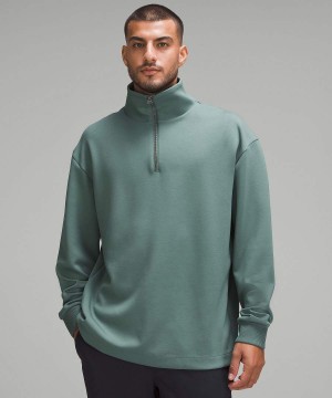 Lululemon Softstreme Oversized Half Zip Sweatshirts Herren Dunkelgrün | 1203IAVQH