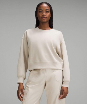 Lululemon Softstreme Perfectly Oversized Cropped Crew Sweatshirts Damen Beige | 8902CZBUQ